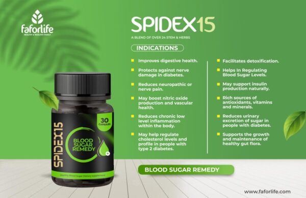 Spidex15: Natural Blood Sugar Remedy, Detox & Regulate Blood Sugar Levels - Image 2