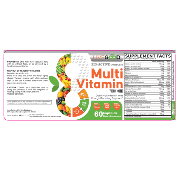 Bio-Active Multivitamin for Men: 24 Essential Nutrients for Daily Vitality - Image 2